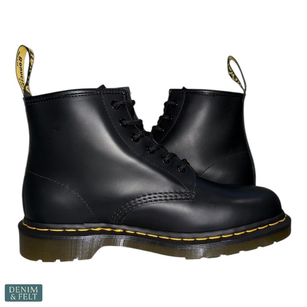 Dr. Martens 101 Yellow Stitch Smooth Leather Boots Classic Rebel Streetwear 🖤 - Picture 13 of 15